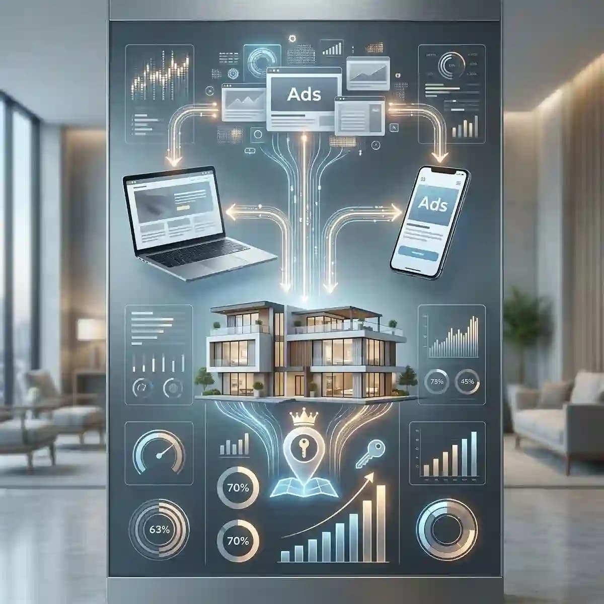 Digital advertising dashboard with Google and Meta